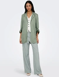 Luxurious Vegan Ultra-Soft Suede Long Coatigan with Adjustable Cuffs by Only