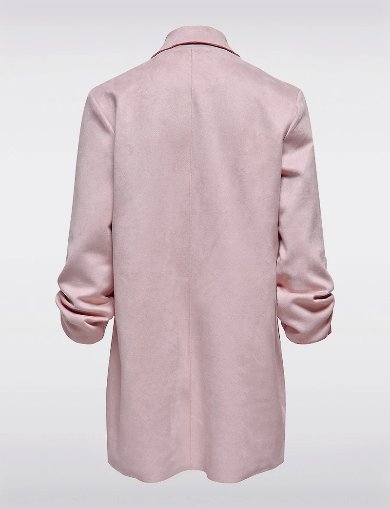 Luxurious Vegan Ultra-Soft Suede Long Coatigan with Adjustable Cuffs by Only