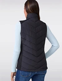 High Collar Hybrid Quilted Vest - Slim Short Fit with Pockets by Free Country