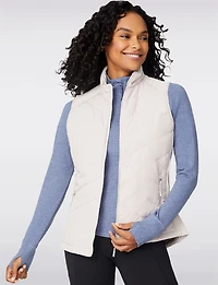 High Collar Hybrid Quilted Vest - Slim Short Fit with Pockets by Free Country