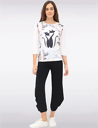 Chic Relaxed Fluid Drape Harem Pants by  Perle