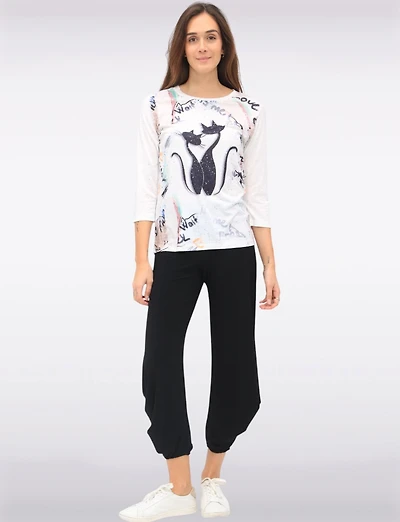 Chic Relaxed Fluid Drape Harem Pants by Perle