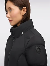 Sleek Slim Fit Quilted Long Puffer Coat with Detachable Hood by Pajar