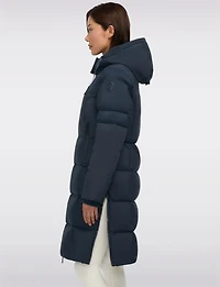 Sleek Slim Fit Quilted Long Puffer Coat with Detachable Hood by Pajar