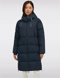 Sleek Slim Fit Quilted Long Puffer Coat with Detachable Hood by Pajar