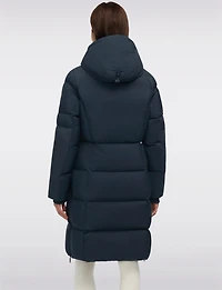 Sleek Slim Fit Quilted Long Puffer Coat with Detachable Hood by Pajar