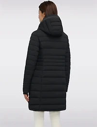 Lightweight Mid-length Quilted Puffer Coat Detachable Hood Rounded Hem by Pajar