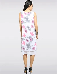 Lightweight Soft Floral Print Sleeveless A-Line Tiered Dress by Fun Sport