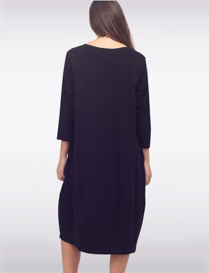 Chic Cotton Short Sleeve Maxi Dress with Necklace & Hidden Pockets by Froccella