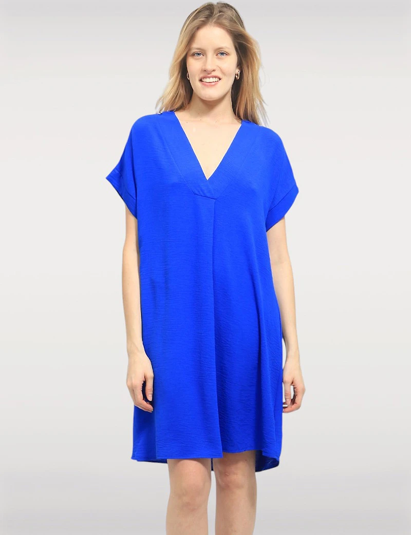 Elegant Lightweight Loose-Fit V-Neck with Short Sleeves by Froccella