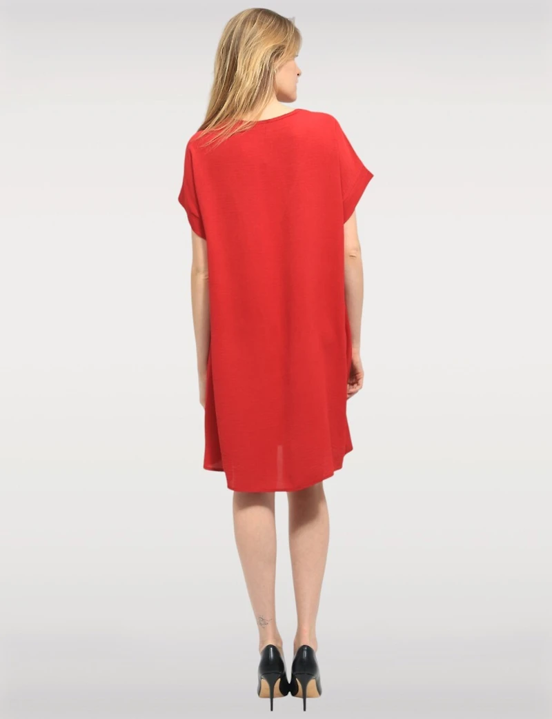 Elegant Lightweight Loose-Fit V-Neck with Short Sleeves by Froccella