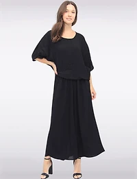 Elegant Lightweight Pleated Dolman Sleeve Top with Elastic Hem by Froccella