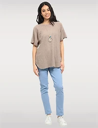 Crinkled Solid Stretch Slim Fit Drawstring Waist Pants by Froccella