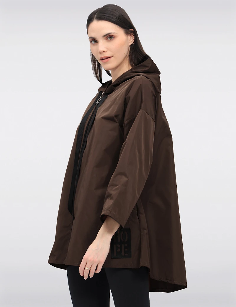 Loose Fit Short Ultralight Windshell Hood Ribbon Drawstring Jacket by Froccella