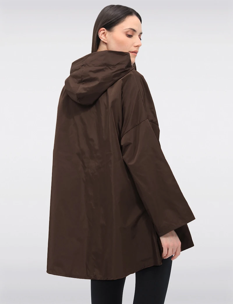 Loose Fit Short Ultralight Windshell Hood Ribbon Drawstring Jacket by Froccella