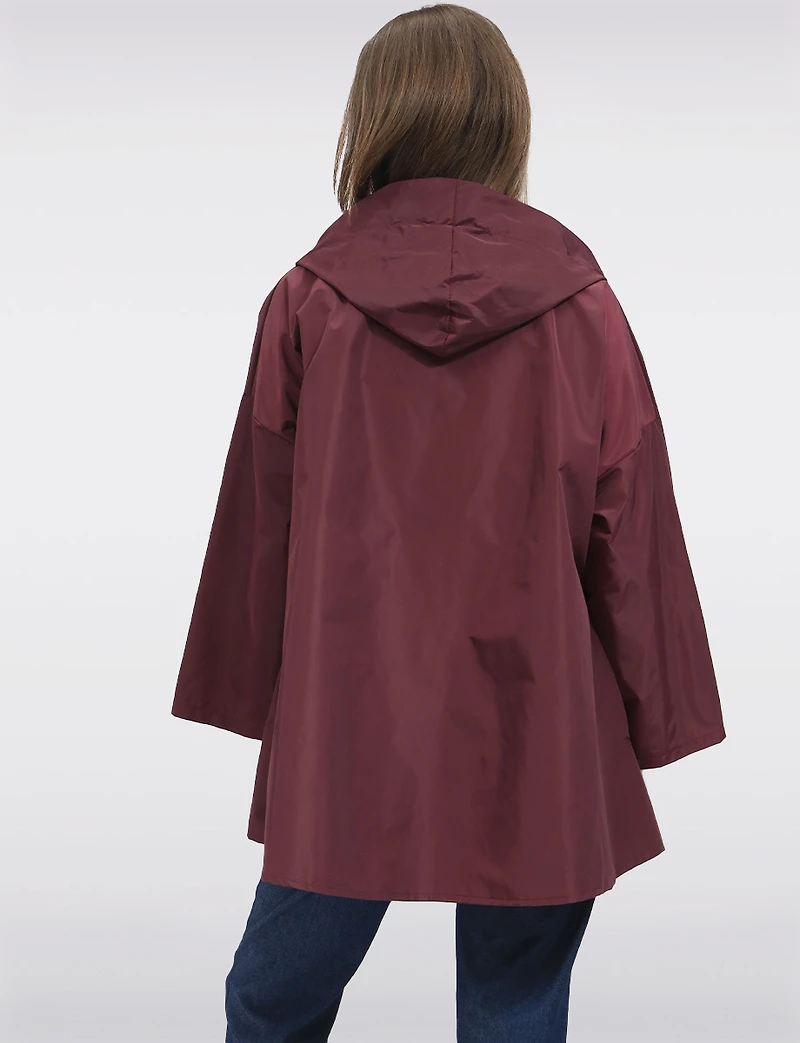 Loose Fit Short Ultralight Windshell Hood Ribbon Drawstring Jacket by Froccella