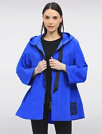 Loose Fit Short Ultralight Windshell Hood Ribbon Drawstring Jacket by Froccella