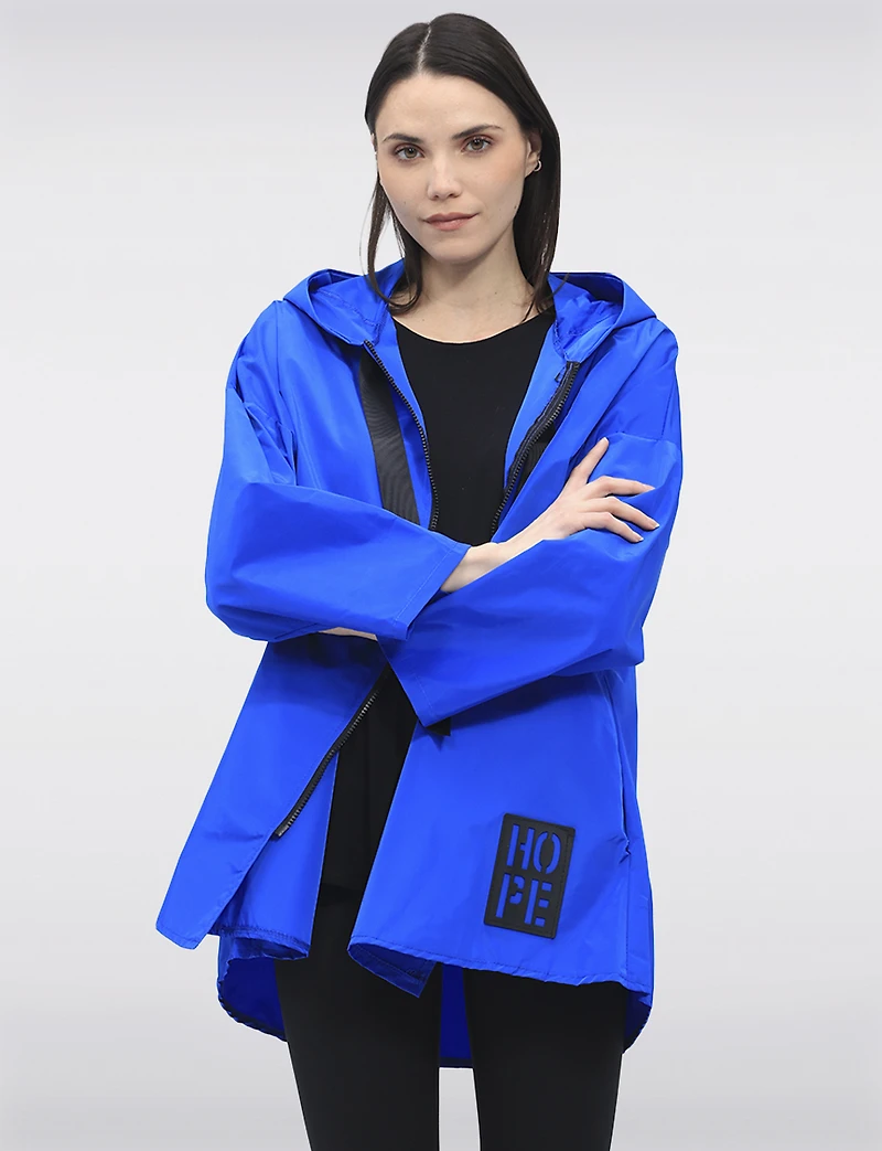 Loose Fit Short Ultralight Windshell Hood Ribbon Drawstring Jacket by Froccella