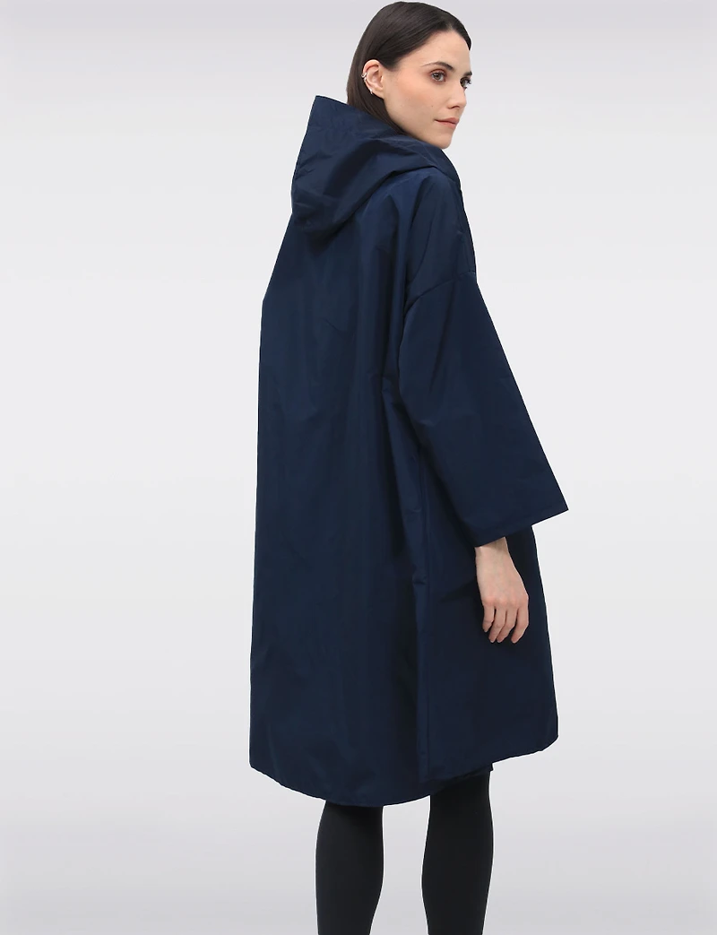 Loose Fit Long Ultralight Windshell Hooded Ribbon Drawstring Jacket by Froccella