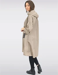 Loose Fit Long Ultralight Windshell Hooded Ribbon Drawstring Jacket by Froccella