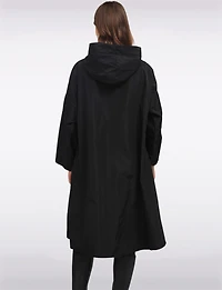 Loose Fit Long Ultralight Windshell Hooded Ribbon Drawstring Jacket by Froccella