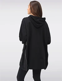 Versatile Oversized Zip Hoodie with Adjustable Stretch Side Panels by Froccella