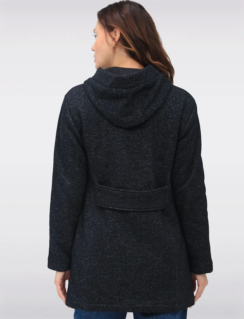 Versatile Vegan Hooded Jacket with Heathered Design and Patch Pockets by Details