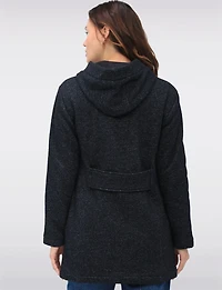 Versatile Vegan Hooded Jacket with Heathered Design and Patch Pockets by Details