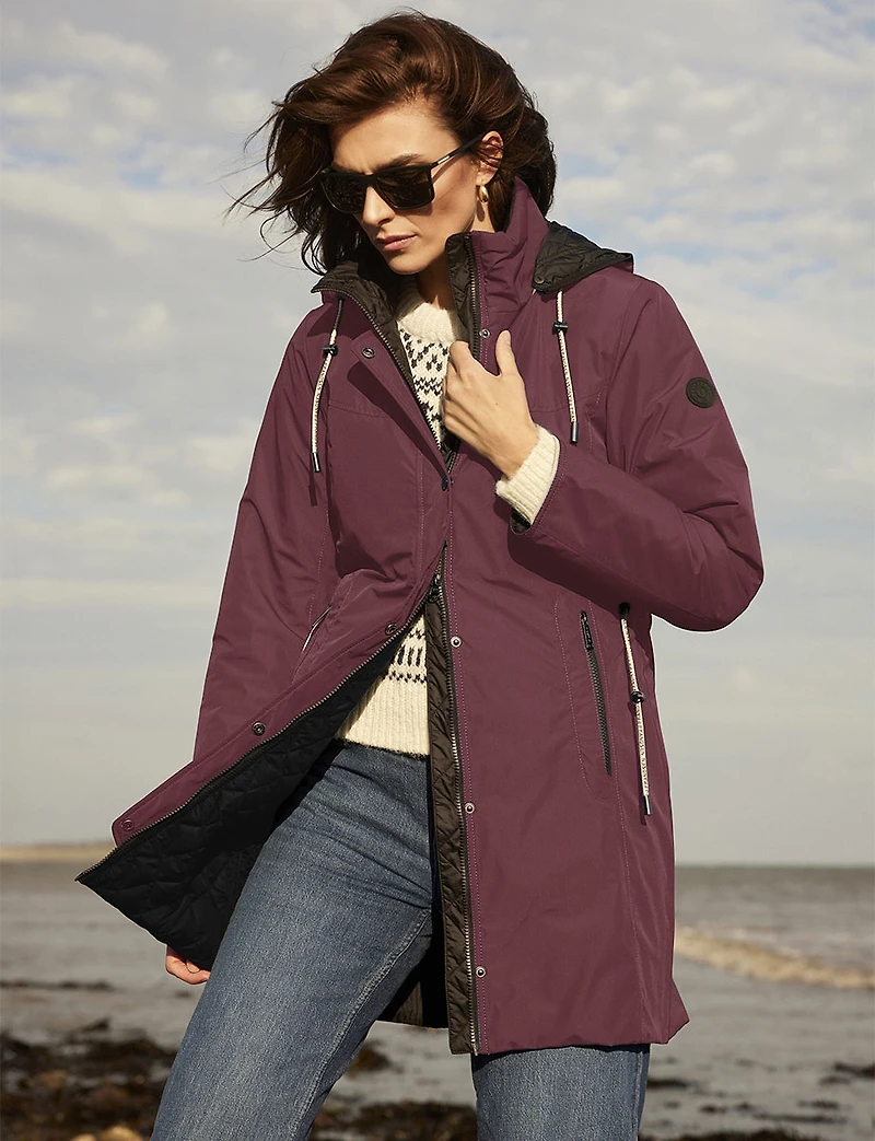 Reversible Hooded Rain-Resistant Parka - Quilted & Matte Finishes by Frandsen