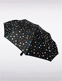 Compact Foldable Weather-Resistant Umbrella with Color-Changing Polka Dot Design