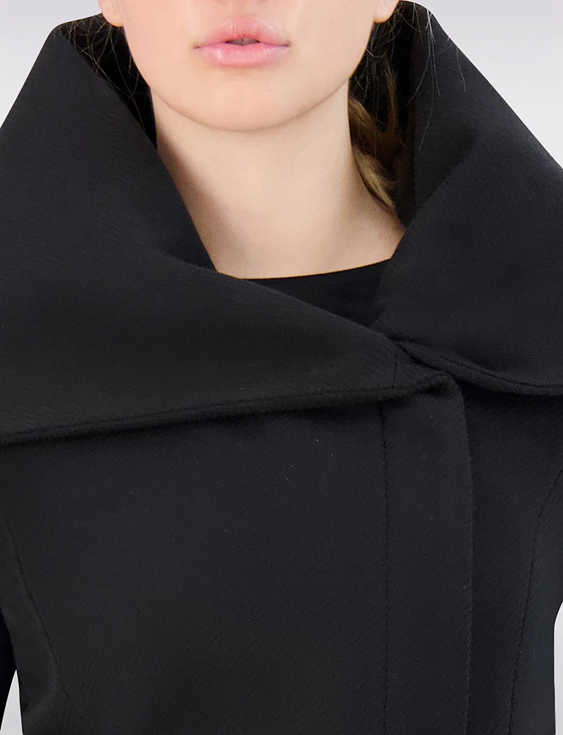 Vegan Oversized Hooded Trench Coat with Elegant Wrap Collar by Cole Haan