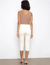 Slim Fit Knee High Capri - Stretch Twill Five-Pocket Design by Charlie B