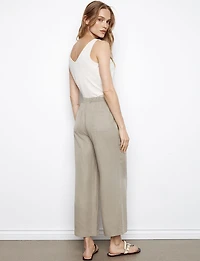 Charlie B Cropped Wide-Leg Jogger Pants With Adjustable Drawstring & Pockets