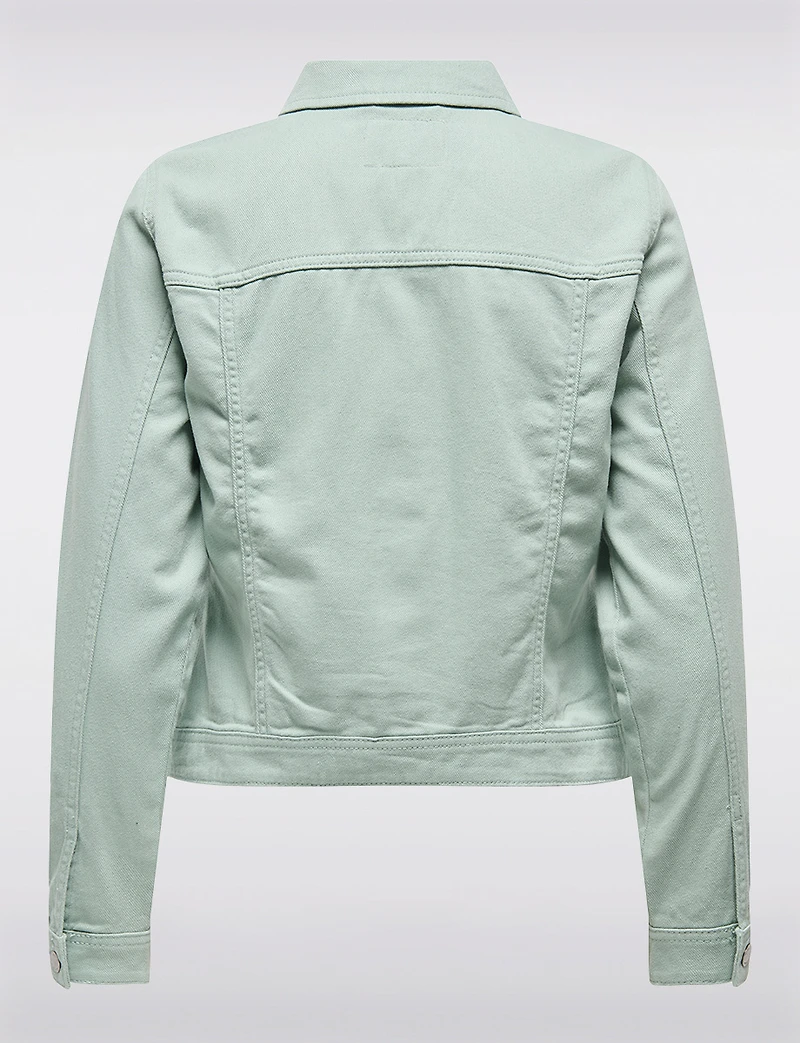 Classic Pastel Denim Jean Jacket | Lightweight 100% Cotton Slim Crop Fit by Only