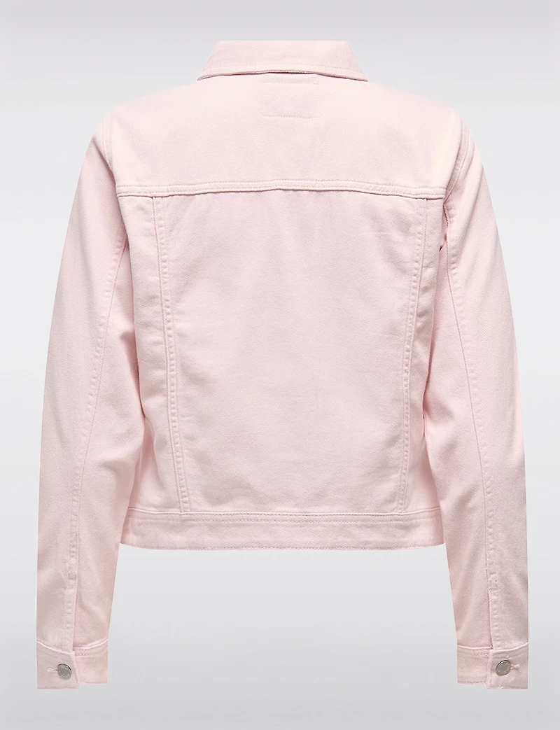 Classic Pastel Denim Jean Jacket | Lightweight 100% Cotton Slim Crop Fit by Only