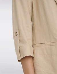 Lightweight Linen Blend Open-Drape Blazer for Women – 3/4 Cuffed Sleeves by Only