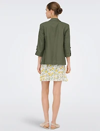 Lightweight Linen Blend Open-Drape Blazer for Women – 3/4 Cuffed Sleeves by Only