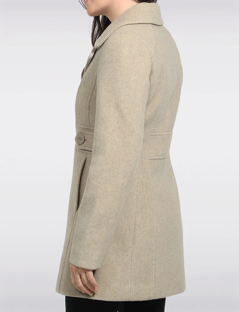 Slim-Fit Single-Breasted Vegan Wool Mid-Length Button Waist Coat by Point Zero