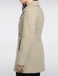 Slim-Fit Single-Breasted Vegan Wool Mid-Length Button Waist Coat by Point Zero