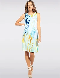 Lightweight Printed Sleeveless A-Line Knee-Length Dress by Claire Desjardins