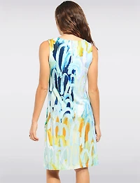 Lightweight Printed Sleeveless A-Line Knee-Length Dress by Claire Desjardins