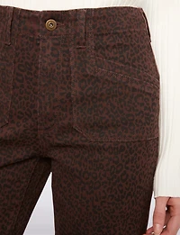 Bold Leopard Print Wide-Leg Cropped Pants with Pockets by Charlie B