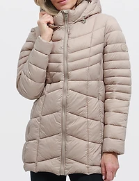 Vegan Ultra-Lightweight Active Sporty Hooded Quilted Puffer Jacket by Point Zero