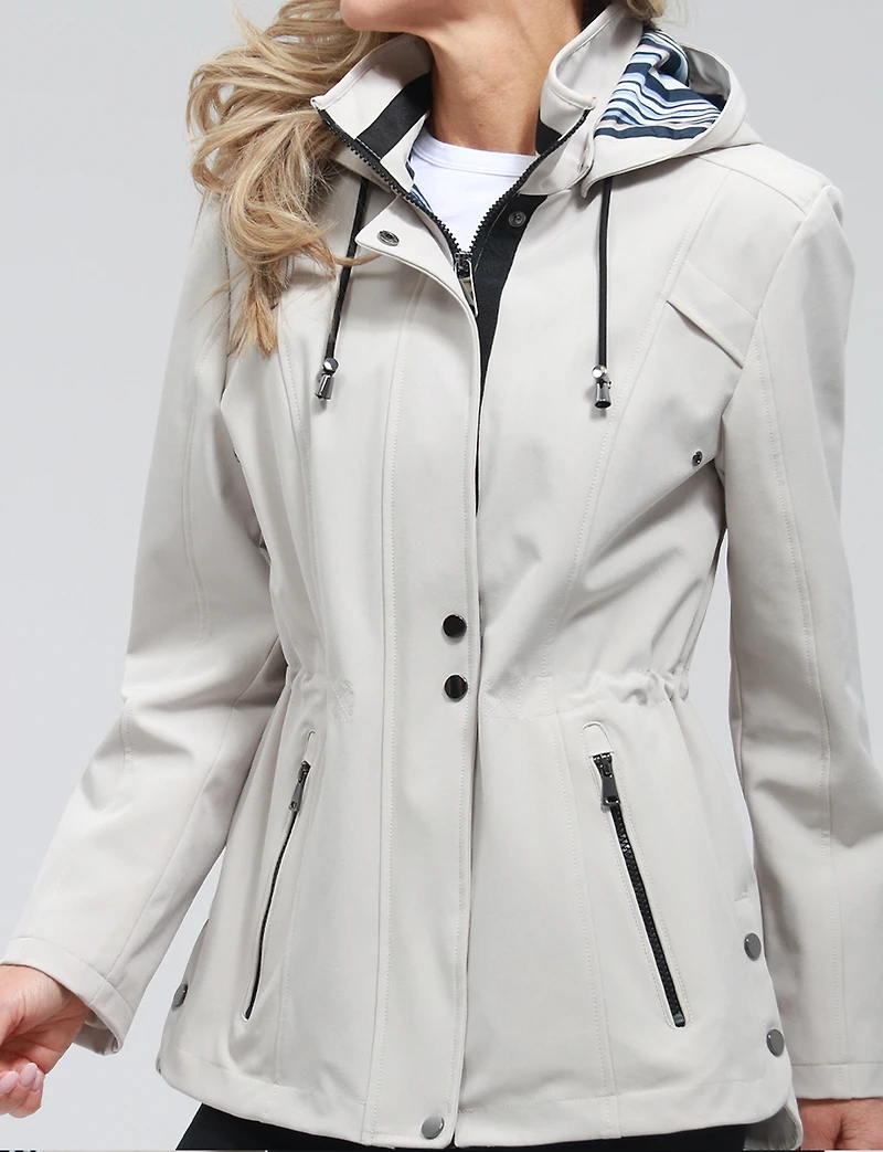 Vegan Breathe-Tech® Softshell Parka  Jacket with Detachable Hood by Saki