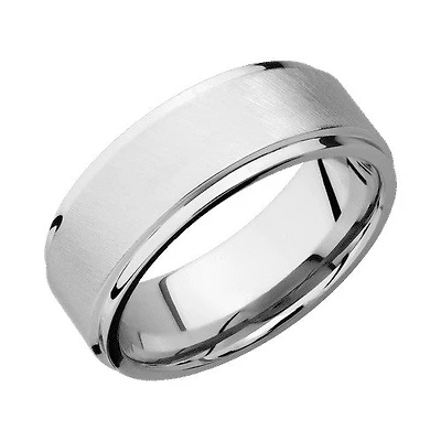 Lashbrook 10KT White Gold Band with Angled Satin Polished Finish