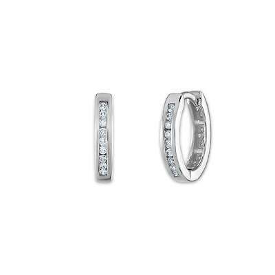 1/10 CTW Natural Diamond Hoop Earrings in 10KT White Gold