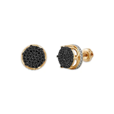 Titan by Adrian Gonzalez 10KT Yellow Gold 1/4 CTW Black Natural Diamond Earrings