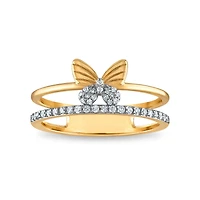 1/7 CTW Natural Diamond Butterfly Ring in 10KT Yellow Gold