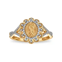 1/10 CTW Natural Diamond Guadalupe Ring in 10KT Yellow Gold