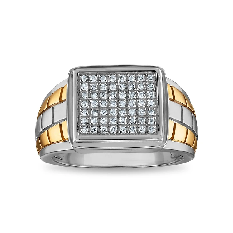 1/4 CTW Natural Diamond Ring in Two-Tone Sterling Silver